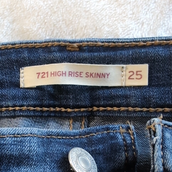 Women's Blue Distressed Jeans - Picture 2 of 4